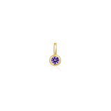 February Bezel Birthstone Charm Pendant