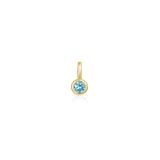 December Bezel Birthstone Charm Pendant