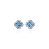 0.8 CTW Halo Stud Earrings