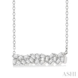 1/5 Ctw Scatter Baguette Cut Diamond Fashion Necklace in 14K White Gold