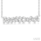 1/5 Ctw Scatter Baguette Cut Diamond Fashion Necklace in 14K White Gold
