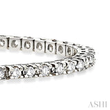 4 Ctw Square Shape Round Cut Diamond Tennis Bracelet in 14K White Gold