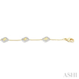 1/3 Ctw Fluted Clover Round Cut Diamond Pirouette Fashion Bracelet in 14K Yellow and White Gold
