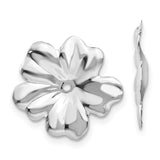 14k White Gold Polished Floral Earring Jackets