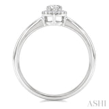 1/4 Ctw Heart and Round Cut Diamond Fashion Halo Ring in 14K White Gold
