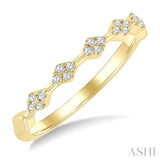 1/10 Ctw Geometric Round Cut Diamond Stackable Fashion Band in 14K Yellow Gold