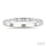 1/5 Ctw Baguette and Round Cut Diamond Stackable Fashion Band in 10K White Gold