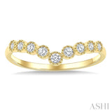 1/5 Ctw Chevron Bezel Set Round Cut Diamond Fashion Band in 10K Yellow Gold