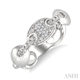 1/20 Ctw Mariner Link Round Cut Diamond Ring in Sterling Silver