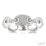 1/20 Ctw Mariner Link Round Cut Diamond Ring in Sterling Silver