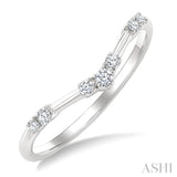 1/10 Ctw Chevron Round Cut Diamond Fashion Band in 10K White Gold