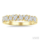 5/8 Ctw Zigzag Mixed Diamond Cut Fashion Band in 14K Yellow Gold