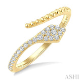 1/5 Ctw Serpent Bead Round Cut Bead Bijoux Diamond Open Fashion Ring in 10K Yellow Gold