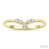 1/10 Ctw Chevron Round Cut Diamond Ring in 10K Yellow Gold