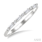 1/6 Ctw Baguette and Round Cut Diamond Link Stackable Fashion Band in 10K White Gold