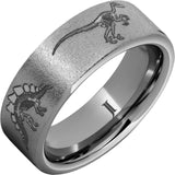 Rugged Tungsten™ Dinosaur Fossil Skeleton Engraved Ring