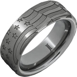 Old Glory - Rugged Tungsten™ Men's Ring with American Flag Engraving