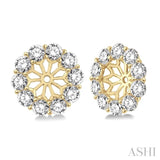 1 1/2 Ctw Round Cut Diamond Earrings Jacket in 14K Yellow Gold