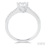 1/3 Ctw Pear Shape Round Cut Diamond Fashion Ring in 14K White Gold