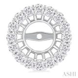 1 1/4 Ctw Round Cut Diamond 8MM Round Earrings Jacket in 14K White Gold