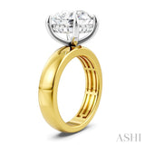 1/8 Ctw Round Shape Round Cut Diamond Semi-Mount Engagement Ring in 14K Yellow and White Gold