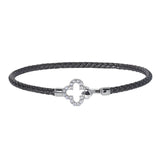 Clover Top Closure Basketweave Bracelet