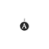 Black Enamel Initial Charm