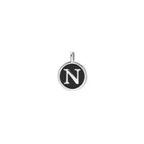 Black Enamel Initial Charm