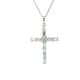 Baguette Cut Diamond Cross Pendant.