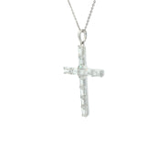 Baguette Cut Diamond Cross Pendant.