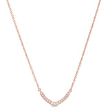 Rose gold finish sterling silver micropave v necklace with simulated diamonds on 16-18 adjustable chain