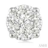 1 ctw Round Cut Lovebright Diamond Stud Earrings in 14K White Gold