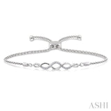 1/20 Ctw Infinity Swirl Round Cut Diamond Sterling Silver Lariat Bracelet