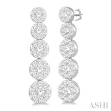 1 1/6 ctw Lovebright Round Cut Diamond Earrings in 14K White Gold