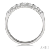3/4 Ctw 7 Stone Round Cut Diamond Wedding Band in 14K White Gold