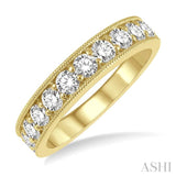 1 Ctw Round Cut Diamond Wedding Band in 14K Yellow Gold