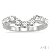 1 ctw U-Drop Round Cut Diamond Wedding Band in 14K White Gold