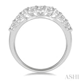 1 ctw U-Drop Round Cut Diamond Wedding Band in 14K White Gold