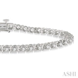 2 Ctw Round Cut Diamond Tennis Tulip Bracelet in 14K White Gold