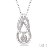 1/50 Ctw Round Cut Diamond Fashion Pendant in Sterling Silver with Chain