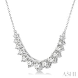 1 ctw Graduated Diamond Smile Necklace in 14K White Gold
