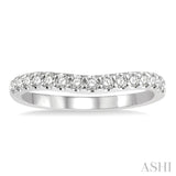 1/3 Ctw Arched Center Round Cut Diamond Wedding Band in 14K White Gold