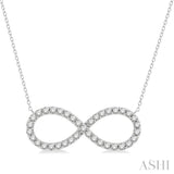 1 Ctw Round Cut Diamond Infinity Pendant in 14K White Gold