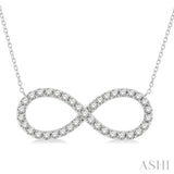 1 Ctw Round Cut Diamond Infinity Pendant in 14K White Gold