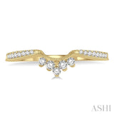 1/5 ctw Crown Arch Round Cut Diamond Wedding Band in 14K Yellow Gold