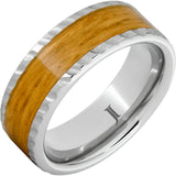 Barrel Aged Serinium® Ring with Cognac Barrel Wood Inlay