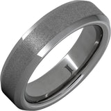 Rugged TungstenTM Beveled Edge Ring with Stone Finish