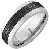 Serinium® Ring with Carved Ceramic Inlay