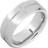 Grid Satin Finish Grid Pattern Serinium® Ring