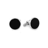Rhodium Finish Genuine Onyx Cufflinks